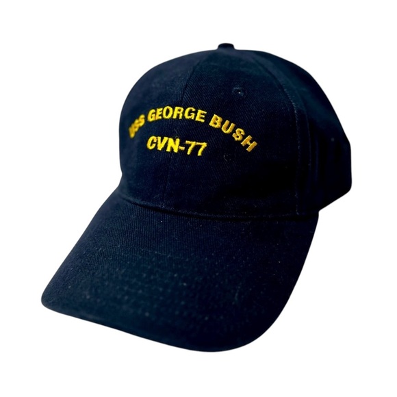 Bullet Line Headwear USS George Bush CVN-77Baseball Cap / Hat Size SM GUC - Picture 5 of 14